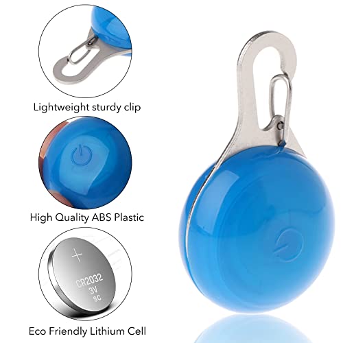 Homeet 6 Stück Hunde Sicherheits Blinklicht Clip-On LED Leuchtanhänger Haustier Leuchthalsband mit 3 Blinkmodis Sicherheitslicht für Hund Sicherheit