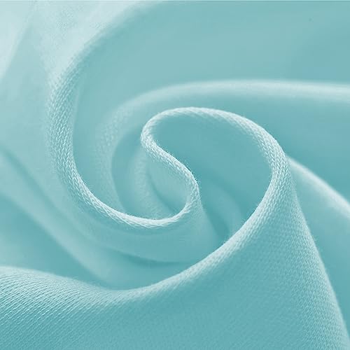 Biloban Crib Sheets Fitted, 2 Pack Crib Sheet Fits for Standard Crib Mattress, Neutral Toddler Bed Sheets for Baby Boys and Girl, Grey & Aqua, 52”X 28”