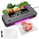 6 in 1 Vacuum Sealer Machine, 6 Modes Multi-Functional Food Vacuum Sealer with 10pcs Vacuum Bags, 30cm Longer Seal Food Sealer Built-In Cutter, Keep Meat Vegetables Snacks Fruits Grains Fresh