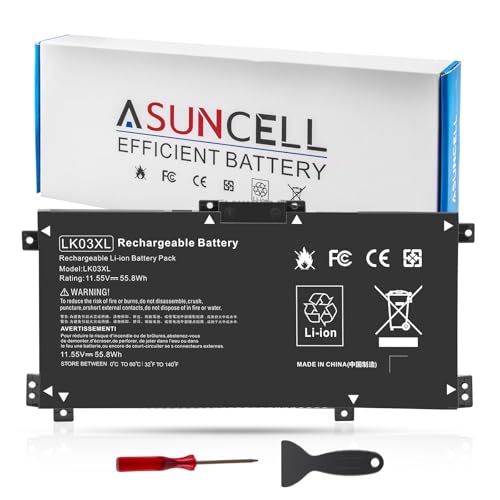 Image of ASUNCELL 55.8Wh LK03XL Battery L09281-855 916814-855 for HP Envy X360 15m-cn0xxx 15m-cp0xxx 15m-bp0xx 15m-bp1xx 15-bq2xx 15-cp0xxx 15-cn0xxx 15-cr0xxx 17-ae1xx 15T-CN 15M-cn0011dx 15m-cn0012dx, 11.55V