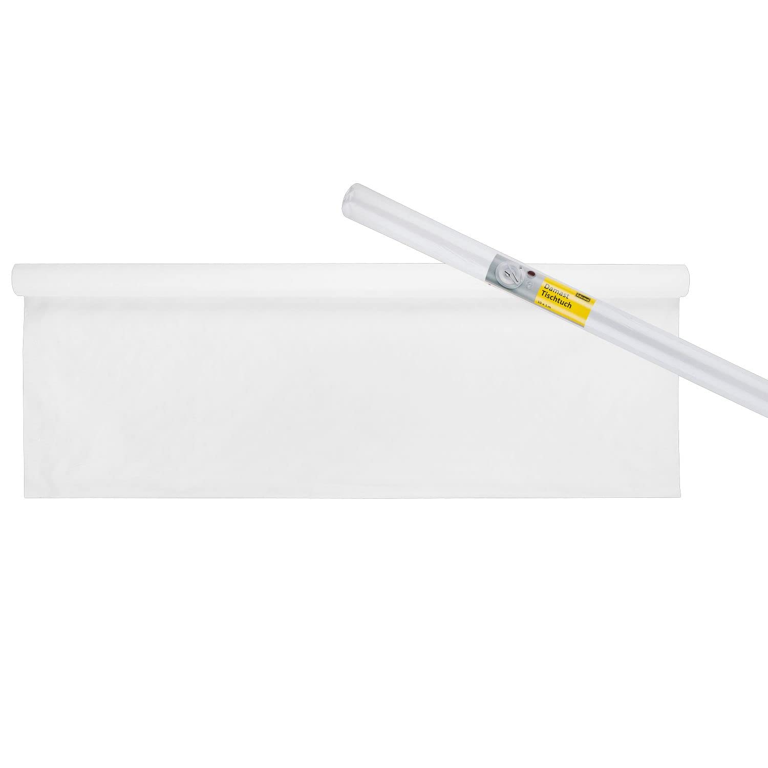 Idena 414050 - Papierowy obrus w kolorze białym, jedna rolka o wymiarach 100 cm x 10 m, zmywalny papierowy obrus jako dekoracja na przyjęcia, powrót do szkoły i urodziny