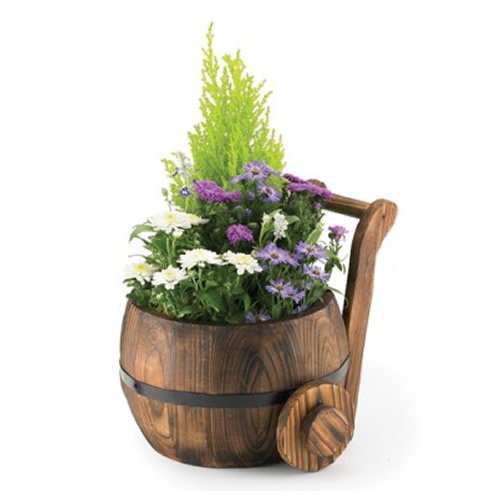 Rustic - Fiori ornamentali zangola bruciata, vaso
