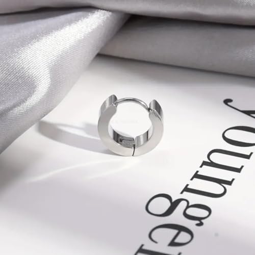 Image of Young & Forever Gift Stainless Steel Hoop Stud Earrings for Men and Boys