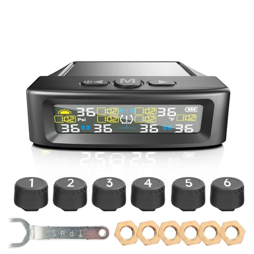 RV Tire Pressure Monitoring System, Solar-Powered Tire Press