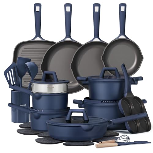 CAROTE 31PCS Pots and Pans Set, Nonstick Cookware Set Kitchen Non Stick Induction Titanium Cookware...