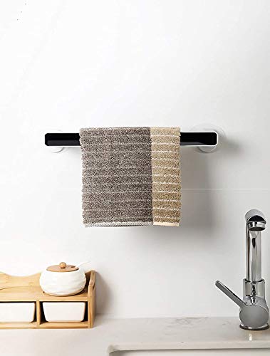 Image of ZURATO Self Adhesive Wall Mount Towel Holder /Towel Stand /Multi-Function Towel Rack for Kitchen Bathroom Toilet,Under Cabinet,Garage,Laundry,Pantry 18.27 * 2.5 * 1.18 Inche (Large-46Cm),Abs Plastic
