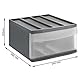 Rotho Systemix Schubladenbox 1 Schub, Kunststoff (PP) BPA-frei, anthrazit/transparent, L (39.5 x 34.0 x 20.3 cm)