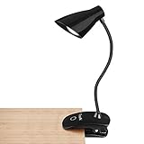 Led Clip Reading Light, OCOOPA Daylight LED Reading Lamp -3 Brightness, USB Rechargeable, Touch Switch Bedside Book Light with Good Eye Protection, Black