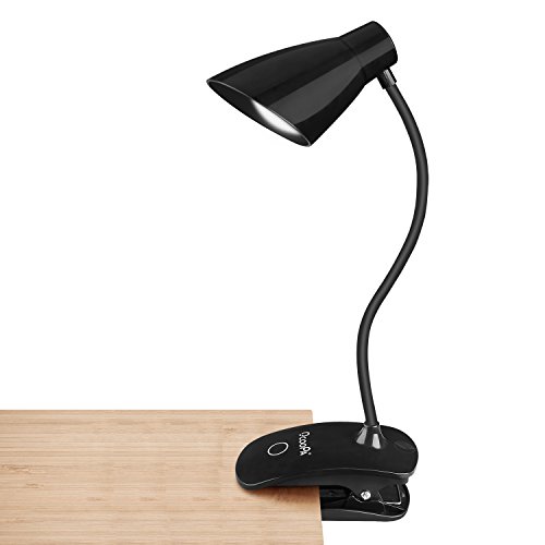 Led Clip Reading Light, OCOOPA Daylight LED Reading Lamp -3 Brightness, USB Rechargeable, Touch Switch Bedside Book Light with Good Eye Protection, Black