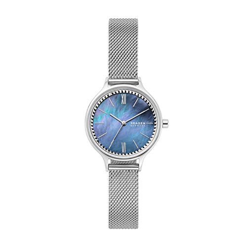 Skagen Women's Anita Quartz Analog Stainless Steel and Stainless Steel Mesh Watch, Color: Silver (Model: SKW2862)
