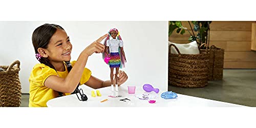 Muñeca Barbie Leopardo pelo arcoíris con accesorios miniatura 2