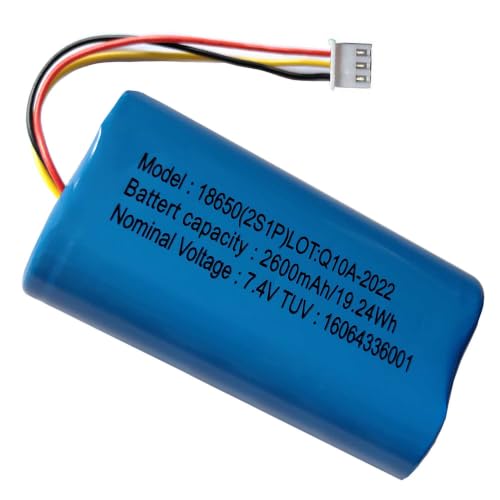 AOLIKES 18650 2s1p 2600 mAh 7.4V batería recargable de iones de litio con conector XH2.54/3p / celdas 5C / admite carga rápida / baterías de 8,4 V