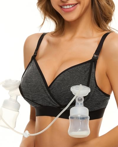 Image of PUMPKIN PUMP Hands Free Pumping Bra, Adjustable Nursing Bra for Breastfeeding, V Neck Comfortable Bra Fits All Breast Pumps