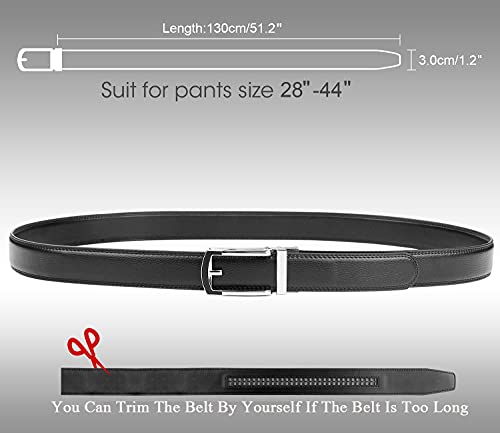Genuine Leather Ratchet Dress Belt for Men - Perfect Fit Waist Size up to 50 inches with Automatic Buckle4