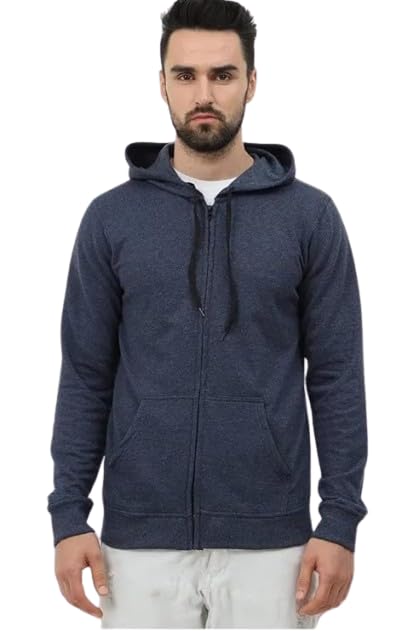 Image of Rudra Men Cotton Blend Hoodies Winter Wear Zipper Hoodie Hooded Sweatshirt Winter Hoodies Stylish Huddy Pullover Warm Hudi XL
