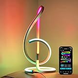 Lepro TB2 AI Smart Table Lamp, RGB+IC Addressable LED Lamp Alexa Google Enable, APP Control Color Changing Modern Spiral Lamp No Remote, Music Sync, AI Generated Lighting LLM,2.4 GHz WiFi/Bluetooth
