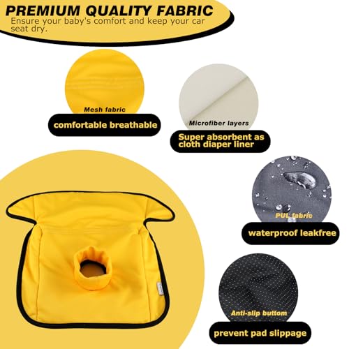 Image of Piddle Pads, Multi-use and Leak Free Lines for Baby Stroller, High Chair & Car Seat, Waterproof Toilet Training Seat Covers for Toddles (Yellow, 1 Pack)