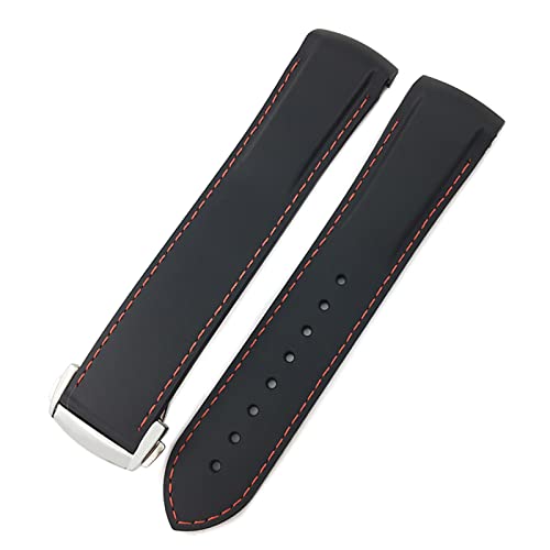 Sangle de montre silicone 21mm finition haute résistance noir