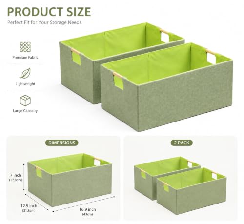 Image of Storage Bin for Shelves Rectangle Closet Baskets Foldable Box with Handles, Gray Storage Bins, Storage Boxes for Home Office Car Dormroom