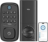 TCL Smart Lock D1, Fingerprint Keyless Entry Front Smart Door Lock, Wi-Fi Keypad Deadbolt, Works with Alexa, Easy Installation, Remote Control, Auto-Lock(Black)