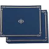 24 Pack Diploma Cover Holders for Letter-Sized Award Certificate, Gold Foil Border, Navy Blue