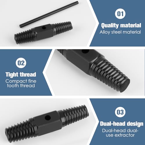 Doppelkopf Schraubenausdreher 1/2 Zoll und 3/4 Zoll, Rohrschraubenausdreher, Gewindebohrer Auszieher, Schraubenentferner für Wasserrohre und defekte Schrauben