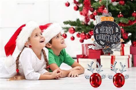 Miniatura 3 de 9 Pairs Christmas Earrings for Teen Girls Holiday Earrings for Women Bow Tree Snowflake Earrings