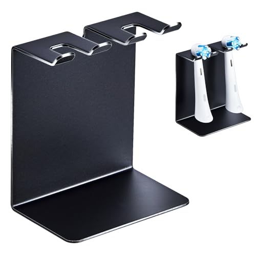 YAYINLI Electric Toothbrush Head Holder, Electric Tooth Brush Stand, Black Toothbrushes Holder, Stainless Steel Electric Toothbrush Holder Wall Mounted Desktop, Shower Tooth Brush Head Holder Storage