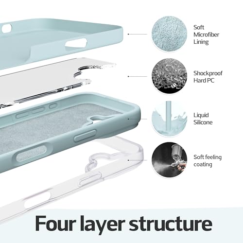 Image of iPhone 17 Case Silicone,Soft Microfiber Lining(Cloud Blue)