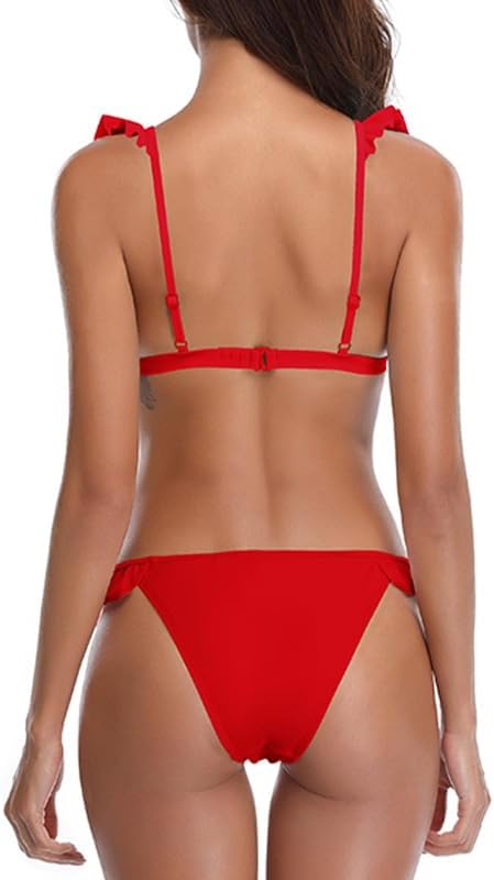 SHEKINI Women's Bathing Suits Ruffles Flounce Bikini Sets Low Rise Two Piece Swimsuit - Image 2