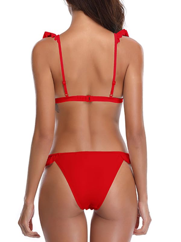 SHEKINI Women's Bathing Suits Ruffles Flounce Bikini Sets Low Rise Two Piece Swimsuit2
