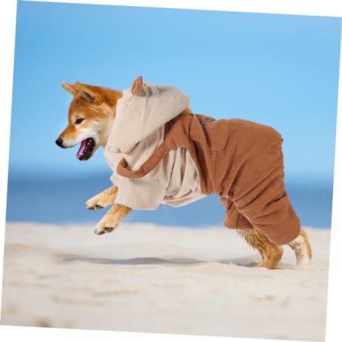 Ropa para perros abrigada para paseos invernales confortables con pana HMJGDHX 3