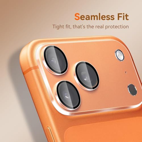Image of Camera Lens Protector Compatible with iPhone 17 Pro (Pack of 3) | 9H Tempered Glass Camera Lens Guard | Scratch Resistant | HD Clear | Anti-Fingerprint | Easy Installation | Bubble Free