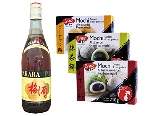 MiFan Dessert Box - Il set perfetto per gli amanti del dolce giapponese con Mochi di Matcha, arachidi e Azuki Rossi, accompagnati da Takara Umeshu Vino di prugna giapponese.