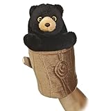 Aurora® Interactive Hand Puppet Black Bear Pop Up Puppet Stuffed Animal - Storytelling Adventures - Playful Learning - Black 10 Inches
