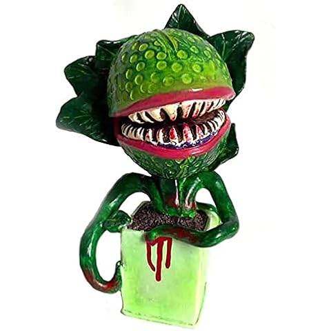 JARPSIRY Horror Piranha Plant Garden Statue, 5.9" Tall Cannibal Plant Figurines Resin Chomper Corpse Flower Sculpture Halloween Decoration for Indoor Outdoor Home Office Desk Decor Cover