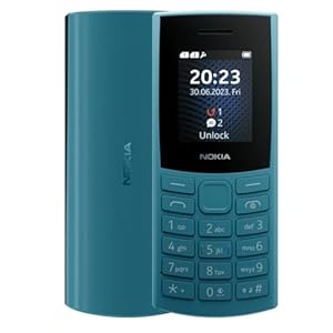 Nokia 105 4G | Dual SIM | GSM Unlocked Mobile Phone | Volte | Charcoal | International Version | Not for AT&T/Cricket/Verizon/Boost – Blue