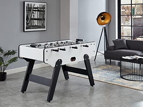 Baby Foot Style Industriel en MDF - L153 x P77.6 x H96 cm - Blanc - Suarez Cover