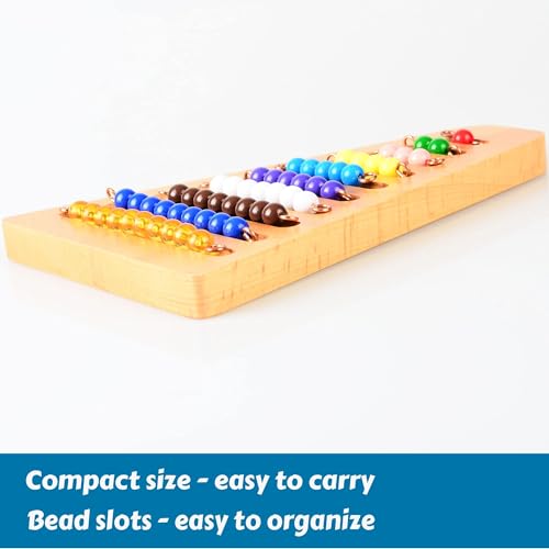 Image of BOHS Montessori Bead Stair Set, 1-10 Counting, with Sorting Tray- Compact Educational Toy for Preschool Learning (Pack of 2)