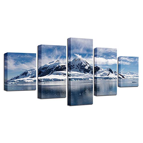 Impression sur toile 5 pièces iceberg pour raviver un mur blanc vide
