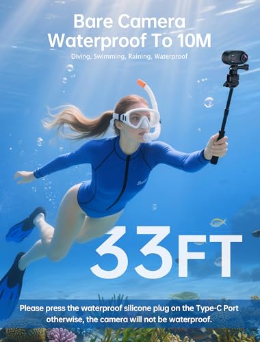 Image of 4K Mini Body Action Cameras POV Body Cam, 64GB Sports Camera with Audio Video Recording, Portable WiFi Magnetic Wearable Waterproof Thumb Camera for Motorcycle Vlogging Skiing Cycling Hiking-Black