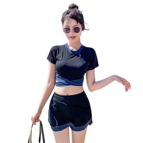 Women's Split Style Sexy Skirt Swimsuit - Korean Fashion Style, Slimming, Swimming Pool (Medium,Blue)