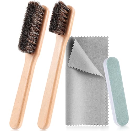 4 Pcs Horsehair Silver Cleaning Brushes Dauber Sterling Detail Polish Brush Applicator Set with Polishing Cloth for Silverware Plateware Jewelry Cleaner(Style B) 4 Pcs Horsehair Silver Cleaning Brushes Dauber Sterling Detail Polish Brush Applicator Set with Polishing Cloth for Silverware Plateware Jewelry Cleaner(Style B)