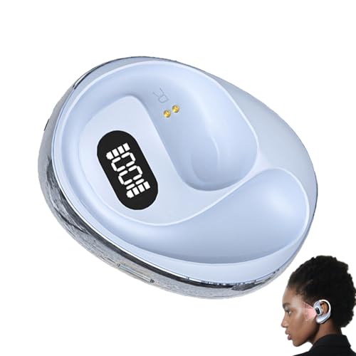 Auriculares de conducción ósea, auriculares inalámbricos de oreja abierta, batería de 40 mAh y funda de carga de 300 mAh, a prueba de sudor, impermeables, auriculares para correr con largo tiempo de