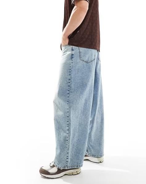 Image of M Q Denim Men Loose Fit Denim Jeans | Whisker Spray | Mid Rise & Pure Cotton | Daily Casual Wear