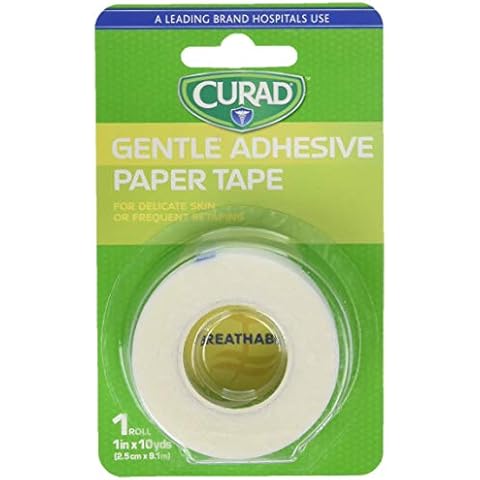Curad CUR26001C Tape, Sensitive Skin, Paper, 1" x 10 yd, 1 (Pack of 24) Cover