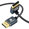 Cable DisplayPort de 6.6 pies, cable Displayport 8K en ángulo inferior de 90° compatible con hasta 8K/120Hz, 4K/60Hz para tarjeta gráfica de monitor de juegos