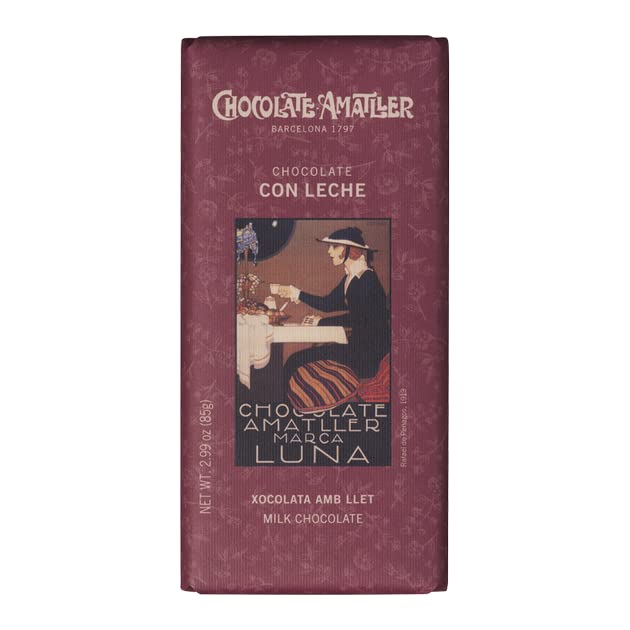 CHOCOLATES AMATLLER - Pack 10 Tabletas de Chocolate con Leche 32% Cacao (85gr x unidad) – Sin Gluten