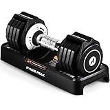 PYKES PEAK 可変式 ダンベル 5kg 単品 【 重さ調節可能 錆び防止加工 収納トレー付き 滑りにくいグリップ 転がらない 多角型プレート 】 ホームジム 筋トレ 宅トレ 筋力 トレーニング ウエイトトレーニン アジャスタブルダンベル アレイ (5kg/ブラック)