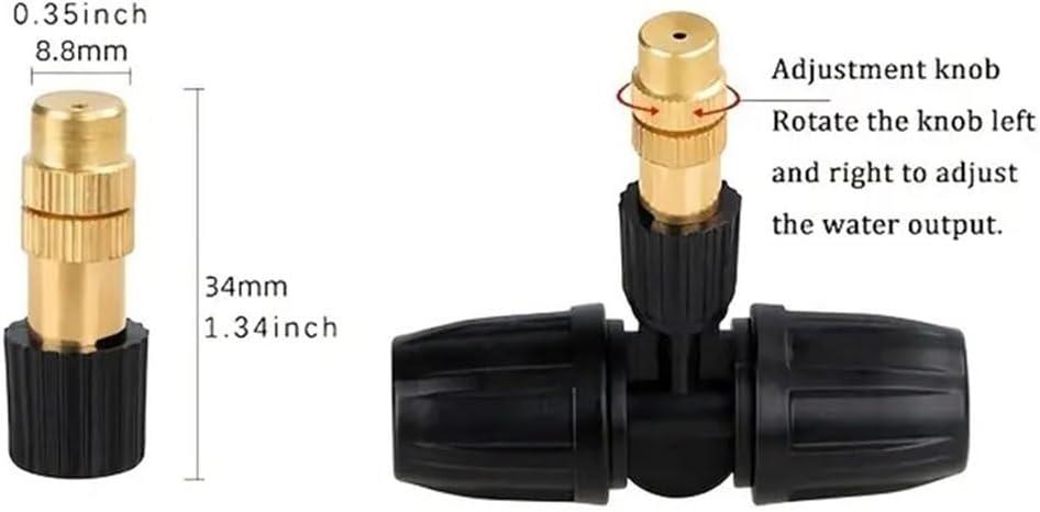 5pcs Misting Nozzles, Automatic Plant Watering System Kit - Adjustable Atomizing Nozzle for Gardening, Spray Dust Reduction Household Plants